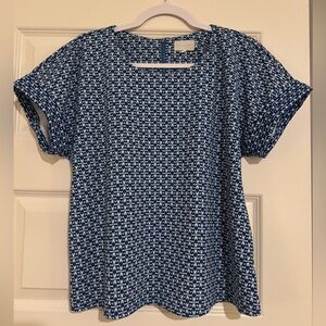 Blue Patterned Women's Top